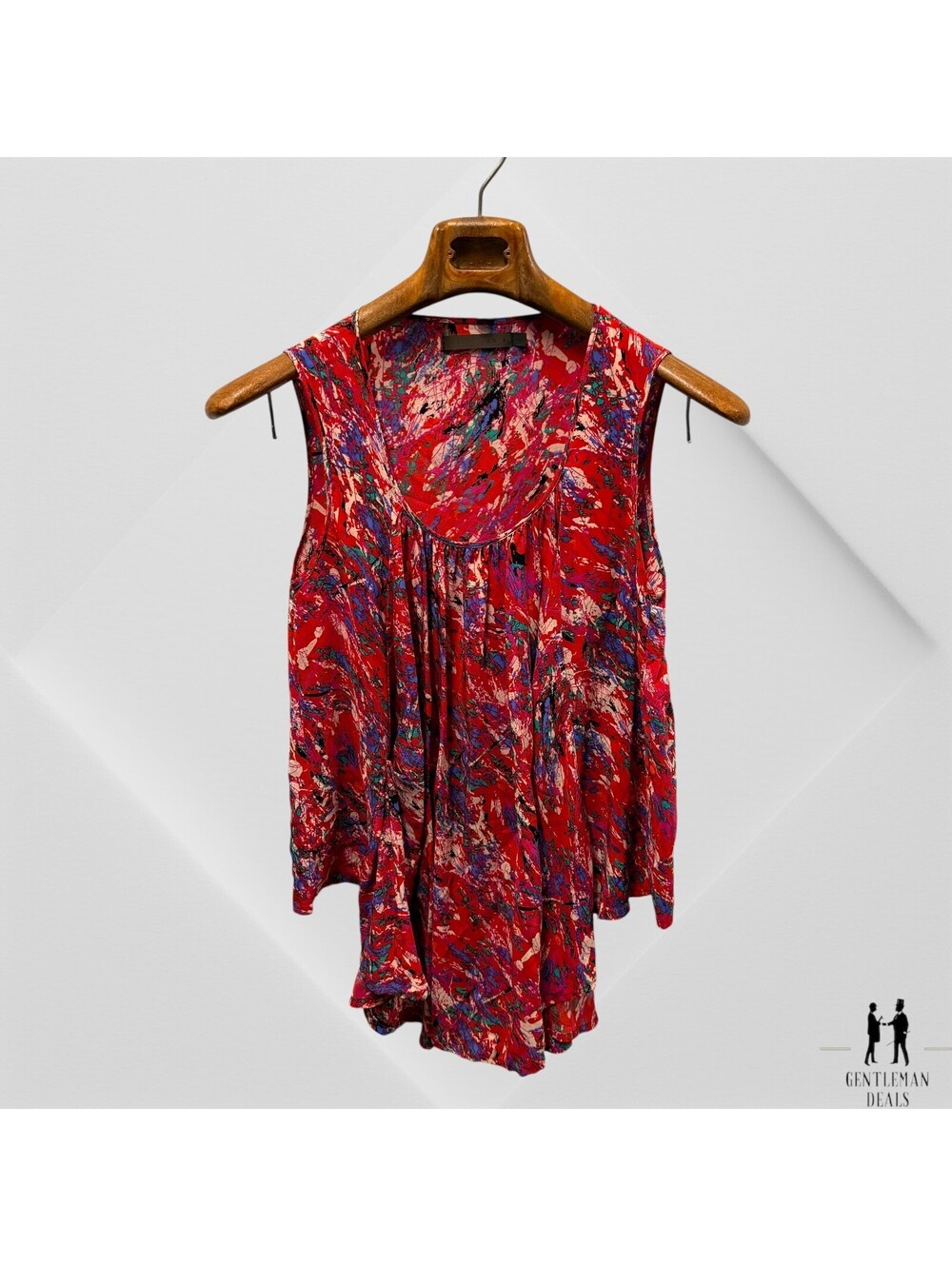 Nicholas K Womens Tank Short Sleeve V-neck Floral Print Top Black Size XS Silk